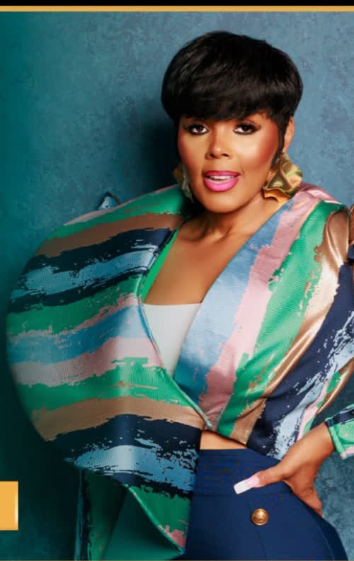 Joi Hunt in a colorful blazer